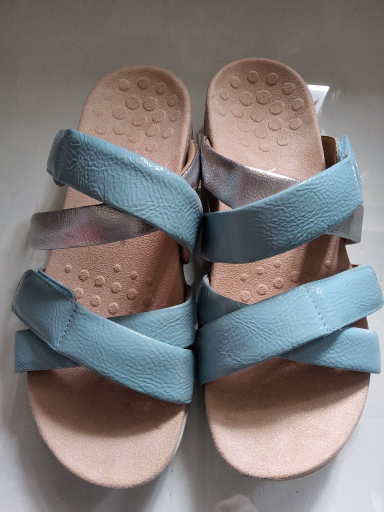 New Vionic Hadlie Women's Orthotic Slide Sandals Size 9.5 Comfy With Velcro